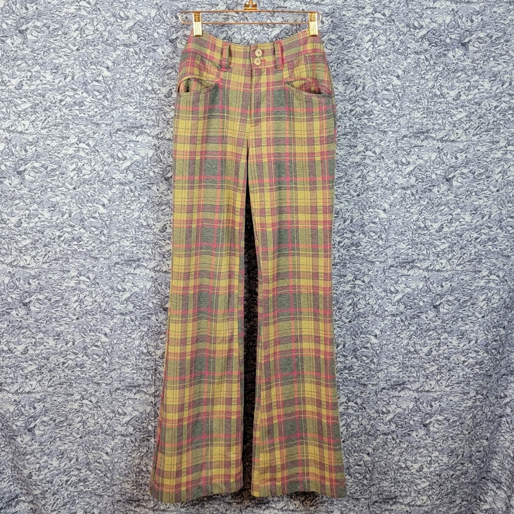 Vintage Anthropologie Plaid Flare Pants